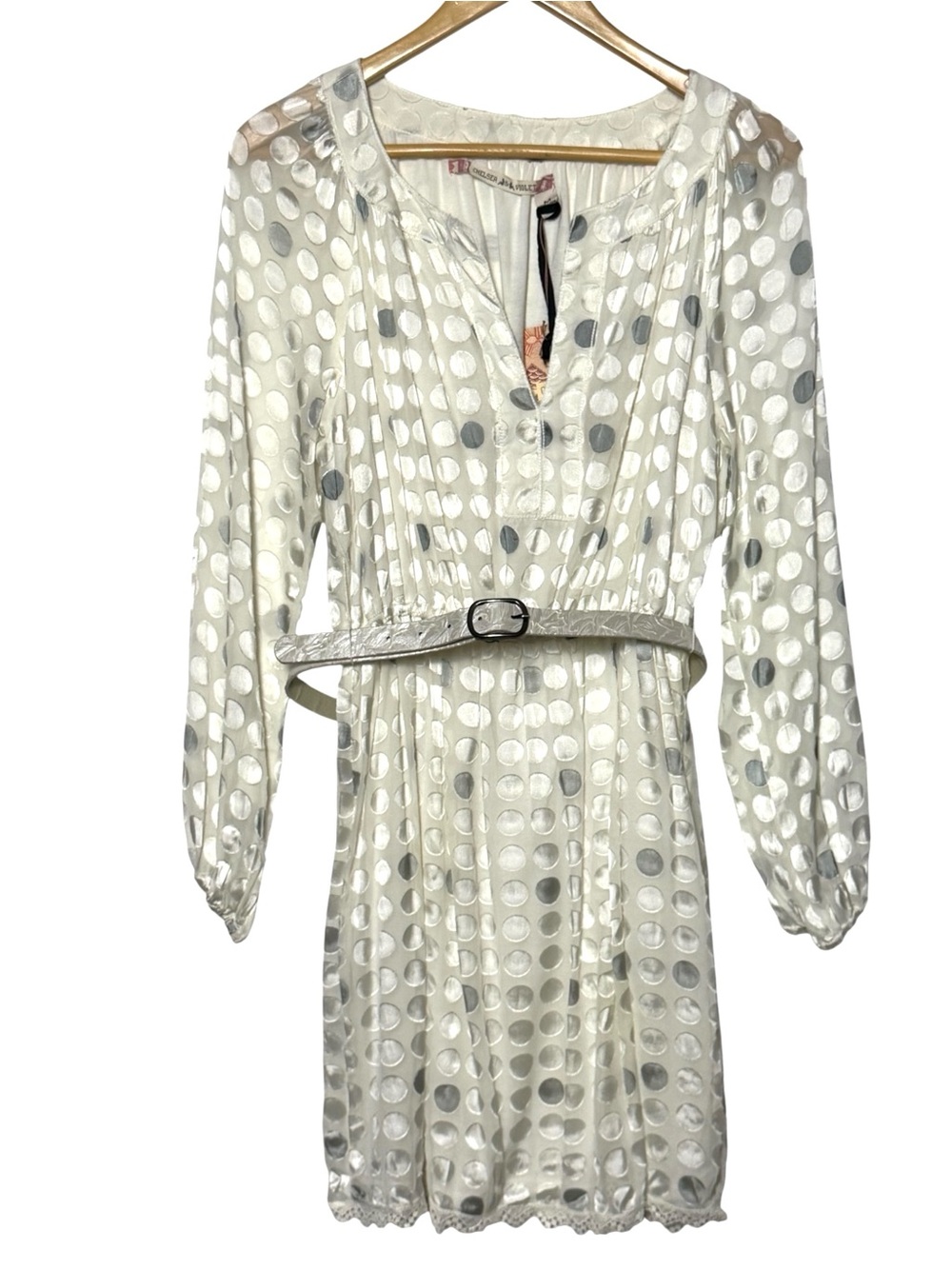 Chelsea & Violet “Damsel in Distress” Polka Dot Long Sleeve Dress MEDIUM NWT
